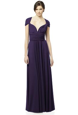 Long purple bridesmaids dress
