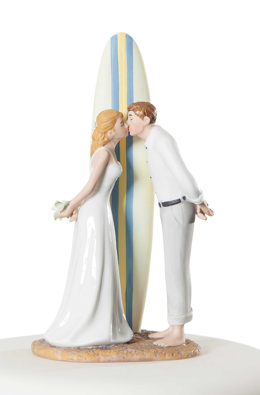 surf couple beach wedding cake topper