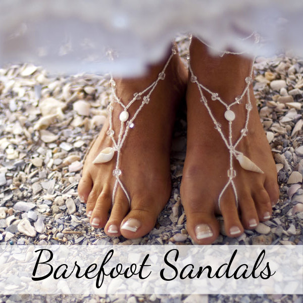 Barefoot sandals beach wedding jewelry