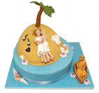 Island themed wedding cake
