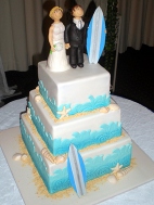 surf themed wedding cake