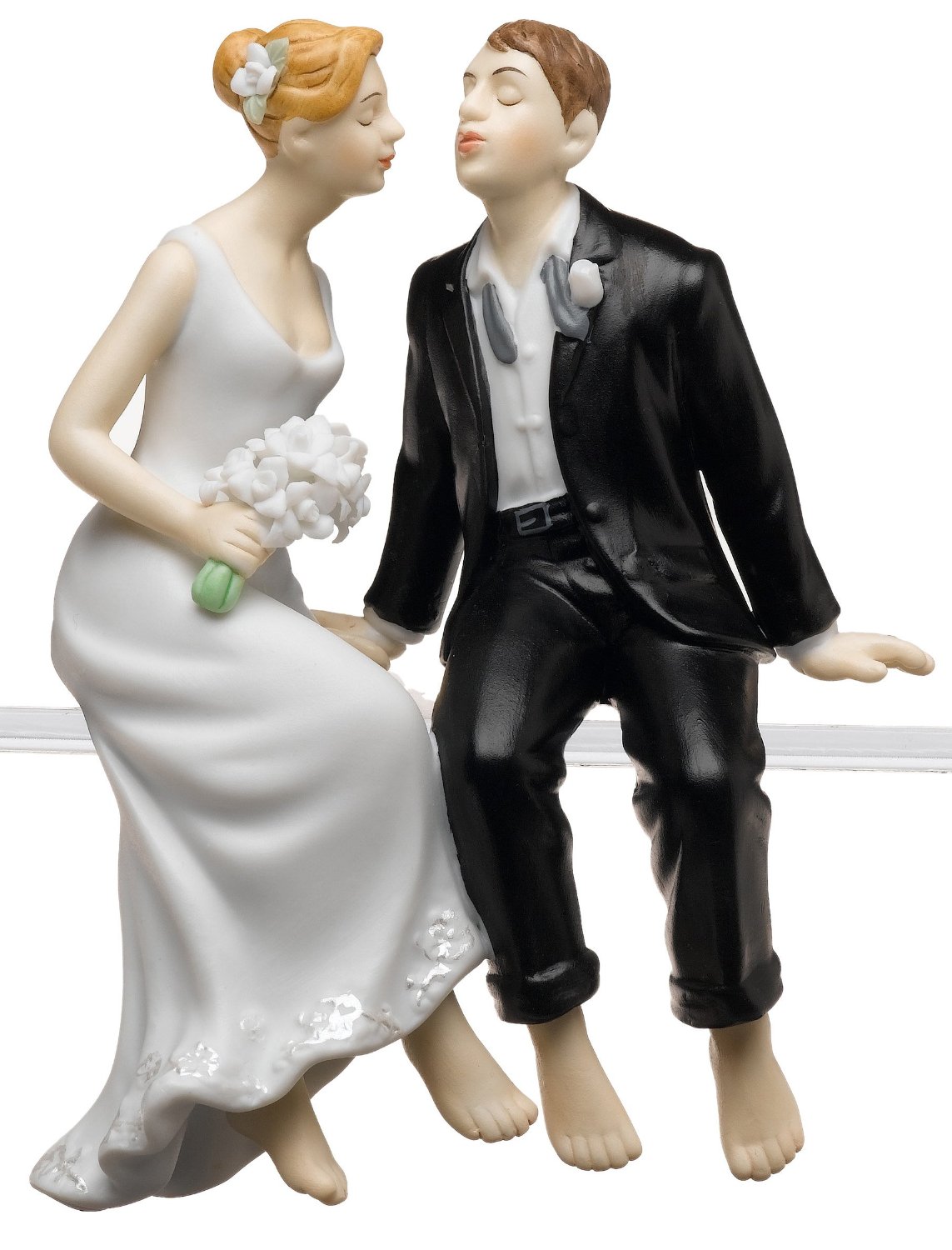 Leaning in for a kiss beach cake topper