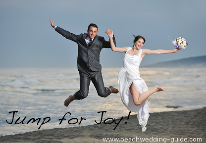 The jump wedding photo