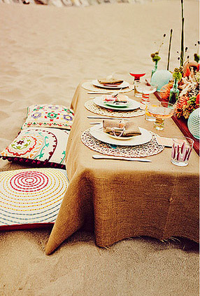 Burlap Table Cloth - Beach Wedding