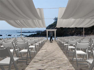 Ceremony Shade Beach Wedding