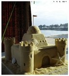 Sandcastle Beach Themed Wedding Cake